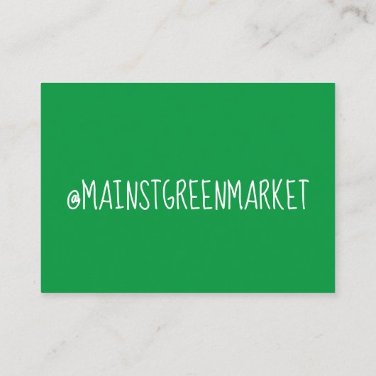 ファーマーズマーケットグリーングロッサリーアスパラガスの槍 名刺 (裏面)