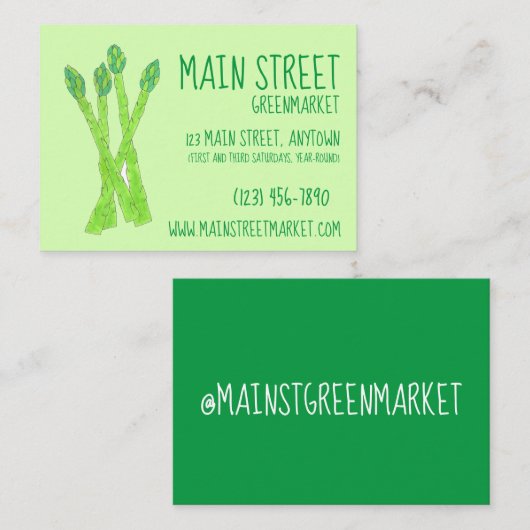 ファーマーズマーケットグリーングロッサリーアスパラガスの槍 名刺 (正面/裏面)
