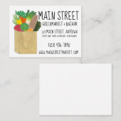 ファーマーズマーケットグリーンマーケットスーパーショッピング食品 名刺 (正面/裏面)