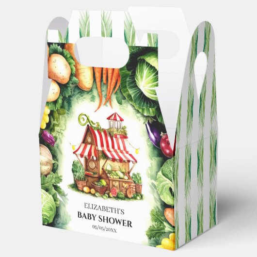 ファーマーズマーケットシンプルベビーシャワー フェイバーボックス (オープン)