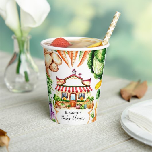 ファーマーズマーケットシンプルリトル赤ちゃんシャワー 紙コップ (インサイチュ)