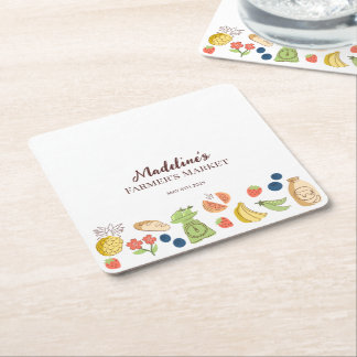 ファーマーズマーケットパーティーファームフレッシュプロデュース スクエアペーパーコースター