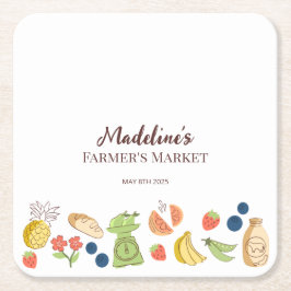 ファーマーズマーケットパーティーファームフレッシュプロデュース スクエアペーパーコースター