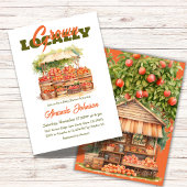 ファーマーズマーケットピーチ地元で育った赤ちゃんシャワー 招待状