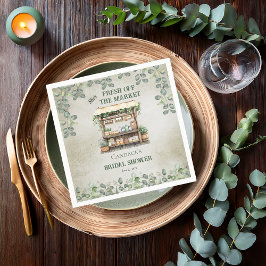 ファーマーズマーケットファームスタンドウェルカムブライダルシャワー スタンダードカクテルナプキン