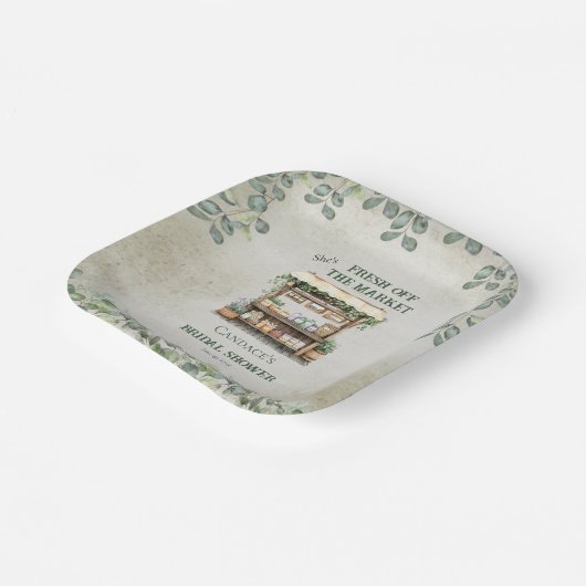 ファーマーズマーケットファームスタンドウェルカムブライダルシャワー ペーパープレート (傾斜あり)