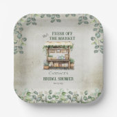 ファーマーズマーケットファームスタンドウェルカムブライダルシャワー ペーパープレート (正面)