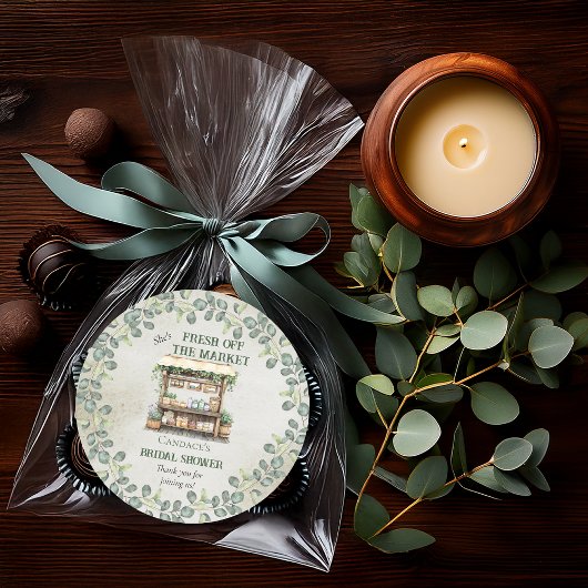 ファーマーズマーケットファームスタンドウェルカムブライダルシャワー ラウンドシール