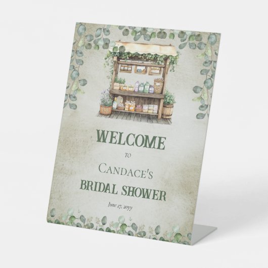 ファーマーズマーケットファームスタンドウェルカムブライダルシャワー 台座サイン (正面)