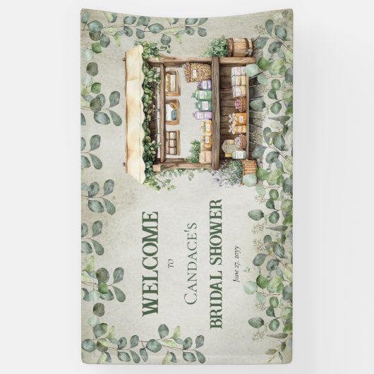 ファーマーズマーケットファームスタンドウェルカムブライダルシャワー 横断幕 (縦)