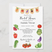 ファーマーズマーケットフレッシュベジースバナーブライダルシャワー 招待状 (正面)