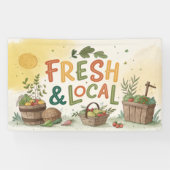 ファーマーズマーケットフレッシュ&ローカルバナー鮮やか- Com 横断幕 (横)