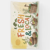 ファーマーズマーケットフレッシュ&ローカルバナー鮮やか- Com 横断幕 (縦)