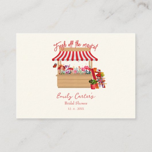 ファーマーズマーケットブライダルシャワーアドバイスfor Bride エンクロージャーカード (裏面)