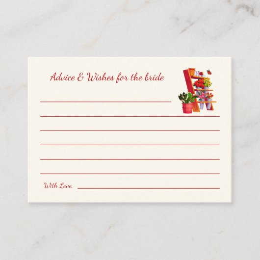 ファーマーズマーケットブライダルシャワーアドバイスfor Bride エンクロージャーカード (正面)