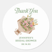 ファーマーズマーケットブライダルシャワーサンキュー ラウンドシール (正面)