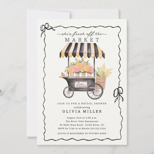 ファーマーズマーケットブライダルシャワー招待 招待状 (正面)