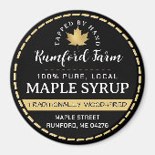 ファーマーズマーケットプロモーションメープルシロップ金ゴールドリーフ マグネット (正面)