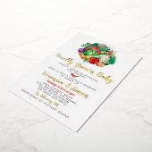 ファーマーズマーケットベビーシャワー招待状 箔招待状 (回転した状態)