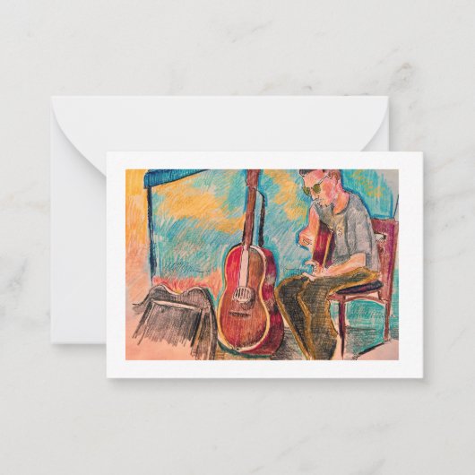 ファーマーズマーケットミュージシャンノートカード ノートカード (正面)