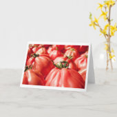 ファーマーズマーケットレッドトマト写真キッチン カード (黄色い花)