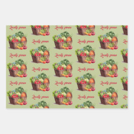 ファーマーズマーケット地元で育った赤ちゃんシャワーギフト ラッピングペーパーシート