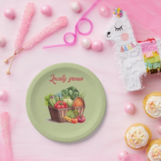 ファーマーズマーケット地元で育った赤ちゃんシャワー ペーパープレート (パーティー)