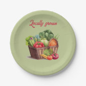 ファーマーズマーケット地元で育った赤ちゃんシャワー ペーパープレート (正面)