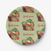 ファーマーズマーケット地元で育った赤ちゃんシャワー ペーパープレート (正面)
