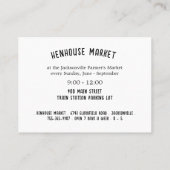 ファーマーズマーケット広告の 名刺 (裏面)