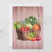 ファーマーズマーケット新鮮な地元で育った赤ちゃんシャワー 招待状 (裏面)