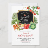 ファーマーズマーケット男女兼用第1誕生日 招待状 (正面)