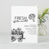 ファーマーズマーケット花(白黒) 招待状 (スタンド正面)