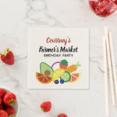 ファーマーズマーケット誕生日パーティーフルーツと野菜 スタンダードカクテルナプキン (インサイチュ)