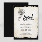 ファーマーズマーケット フラワーブーケ ブライダルシャワー 招待状 (正面/裏面)