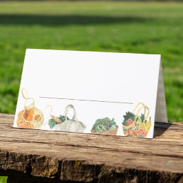 ファーマーズマーケット ブライダルシャワーのデザートテーブル プレイスカード