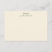 ファーマーズマーケット ブライダルシャワー アドバイスカード エンクロージャーカード (裏面)