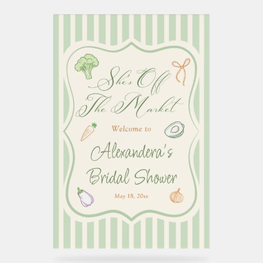 ファーマーズマーケット ブライダルシャワー ウェルカム アクリルサイン (正面)