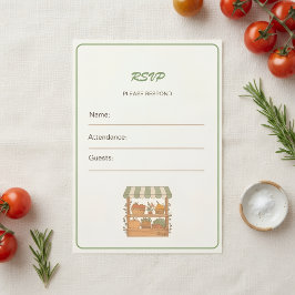 ファーマーズマーケット ベビーシャワー RSVP カード 10 枚セット