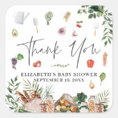 ファーマーズマーケット |赤ちゃんシャワーのお気に入り スクエアシール (正面)