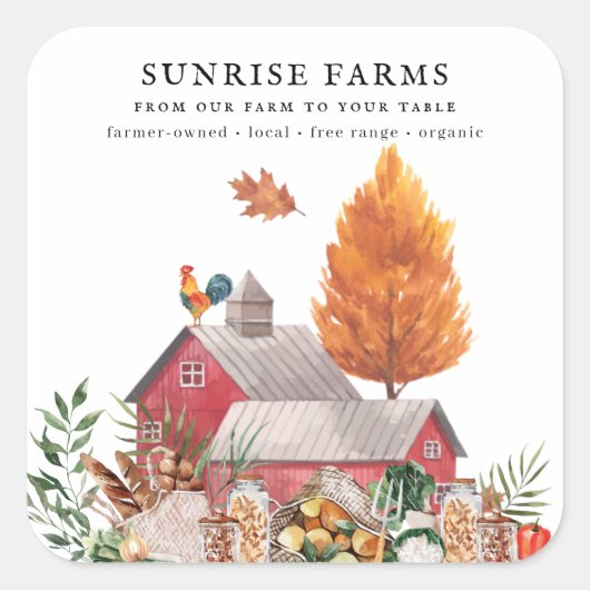 ファーマーズマーケット |農園からテーブルハーベストバーン スクエアシール (正面)