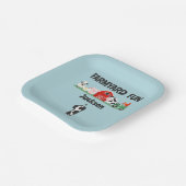 ファーミヤードおもしろい1stバースデーファームアニマルキッズパーティー ペーパープレート (傾斜あり)