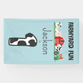 ファーミヤードおもしろい1stバースデーファームアニマルキッズ 横断幕 (横)