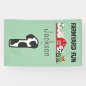 ファーミヤードおもしろい1stバースデーファームアニマルキッズ 横断幕 (横)