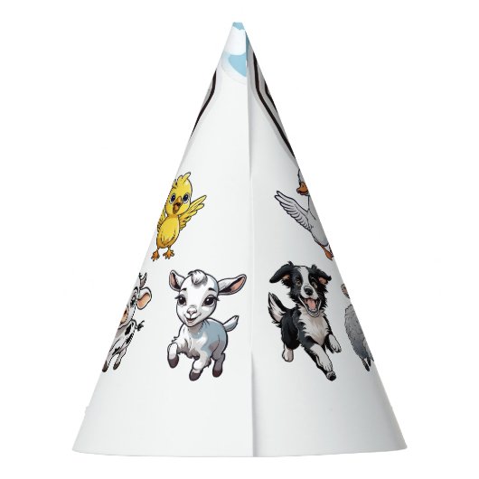 ファーミヤードアニマルおもしろいレッドバーン&レッドトラクター パーティーハット (裏面)