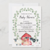 ファーミヤードアニマルズリースベビーシャワー招待状 招待状 (正面)