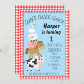 ファーミヤードアニマルズ誕生日招待状 招待状 (正面/裏面)