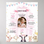 ファーミヤードアニマルフォトマイルストーンポスター ポスター (正面)