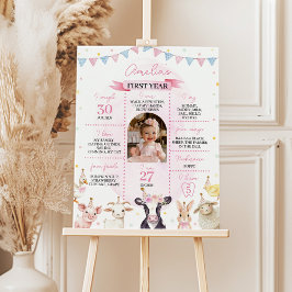 ファーミヤードアニマルフォトマイルストーンポスター ポスター