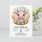 ファーミヤードウォーターエレガントカラーカウズ誕生日 招待状 (スタンド正面)